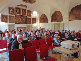 Der Rittersaal im Schloss Weinberg bot einen festlichen Rahmen für den Oberösterreichischen Museumstag.