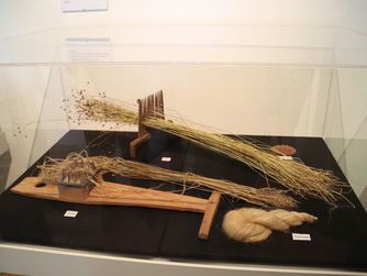 Einblick in die Ausstellung: "Spinnst Du?" Von der Faser bis zum Faden