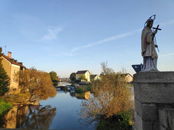 Blick auf den Fluss Regen, Cham