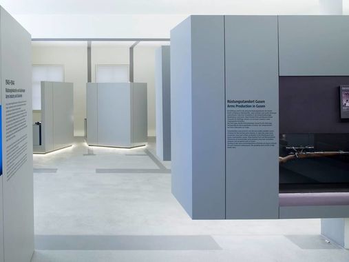 Blick in den Ausstellungsbereich "Tatort Mauthausen" in der KZ-Gedenkstätte Mauthausen