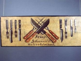 Firmenschild, Messerermuseum Steinbach an der Steyr