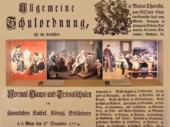 Frau Holle, Schulwandkarte im OÖ. Schulmuseum in Bad Leonfelden