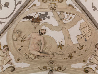 Detail aus einer Decke im Schloss Weinberg
