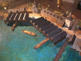 Schiffleutmuseum Stadl Paura, Modell des Schifferortes Stadl mit seinen Salzstadeln