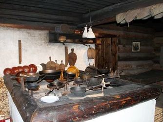 Blick auf die Kochstelle im Holzknechtmuseum