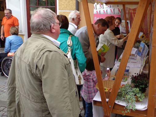 Infostand des Verbundes Oö. Museen bei der Ortsbildmesse