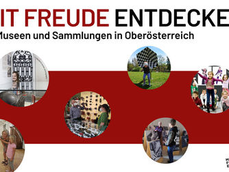 Banner Aktionswoche INTERNATIONALER MUSEUMSTAG IN OÖ. 7. bis 15. MAI 2022