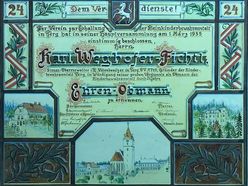 Am 12. Mai 2023 wird im Heimathaus-Stadtmuseum Perg um 19:00 Uhr die Sonderausstellung "Ehre wem Ehre gebührt" eröffnet, die besondere Ehrenurkunden, die an Perger Persönlichkeiten verliehen wurden, zeigt. Urkunde aus den 1930er Jahren