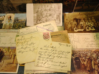 Feldpostbriefe aus dem Ersten Weltkrieg. Ausstellungsansicht "Weyer und der Große Krieg", Ennsmuseum Weyer 2014-2015.