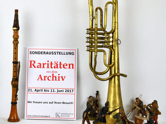 Während der ganzen Aktionswoche können Sie kostenlos die Ausstellung "Raritäten aus dem Archiv" im Musikinstrumentenmuseum Schloss Kremsegg besuchen.